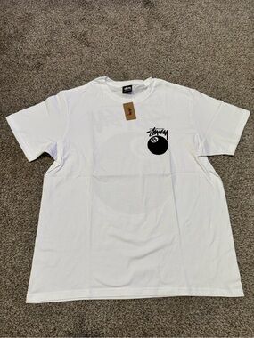 Stussy 8 Ball Pigment Dyed Tee White